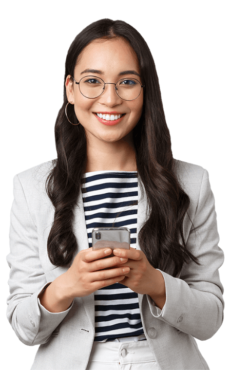 a girl with phone
